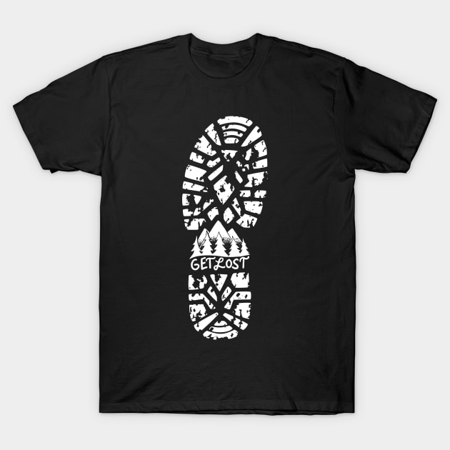 Get Lost - Hiking Camping Wanderlust Travel Outdoor T-Shirt by Shirtbubble